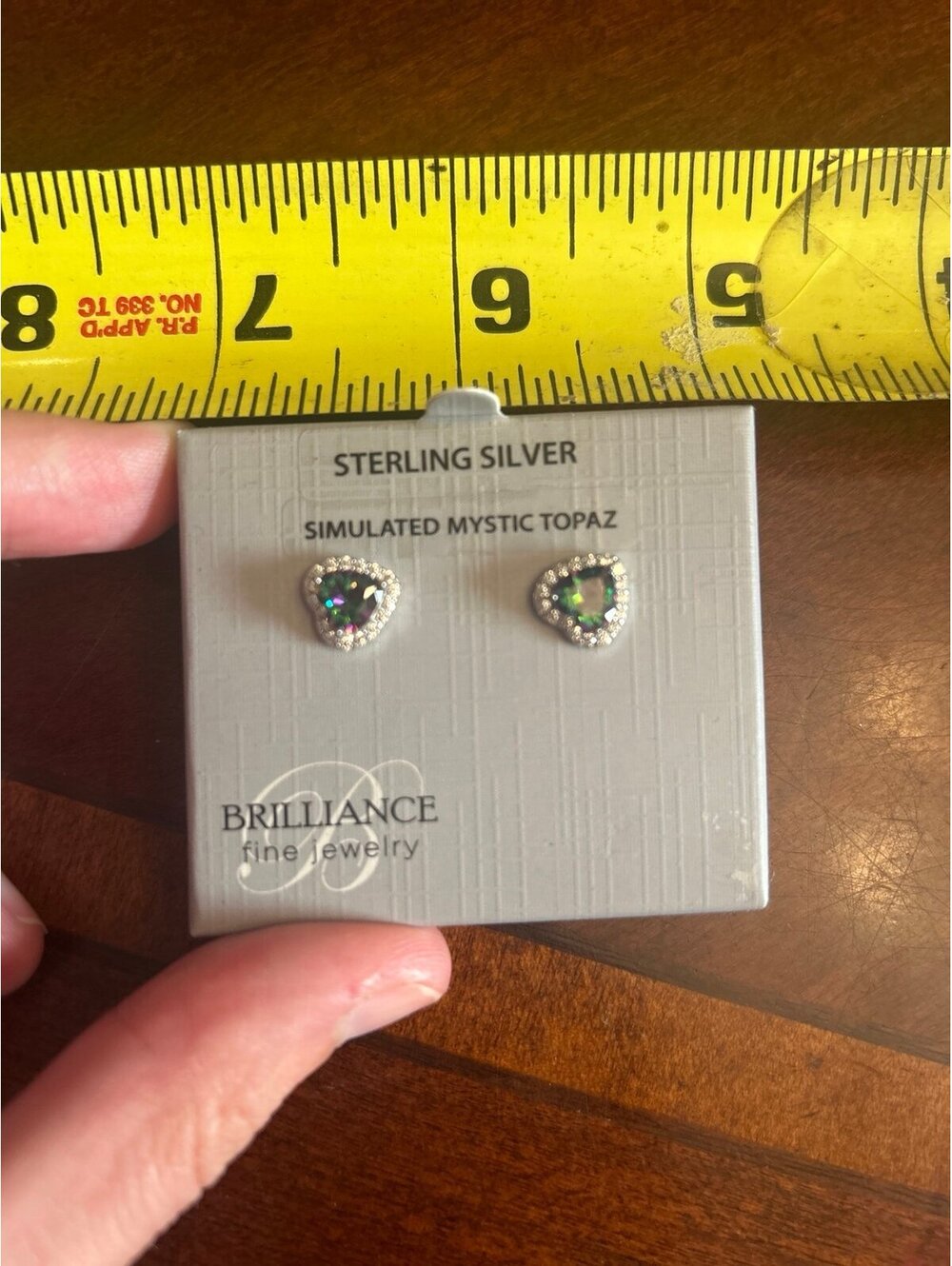 C378 Sterling Silver Simulated Mystic Topaz Heart Earrings 925